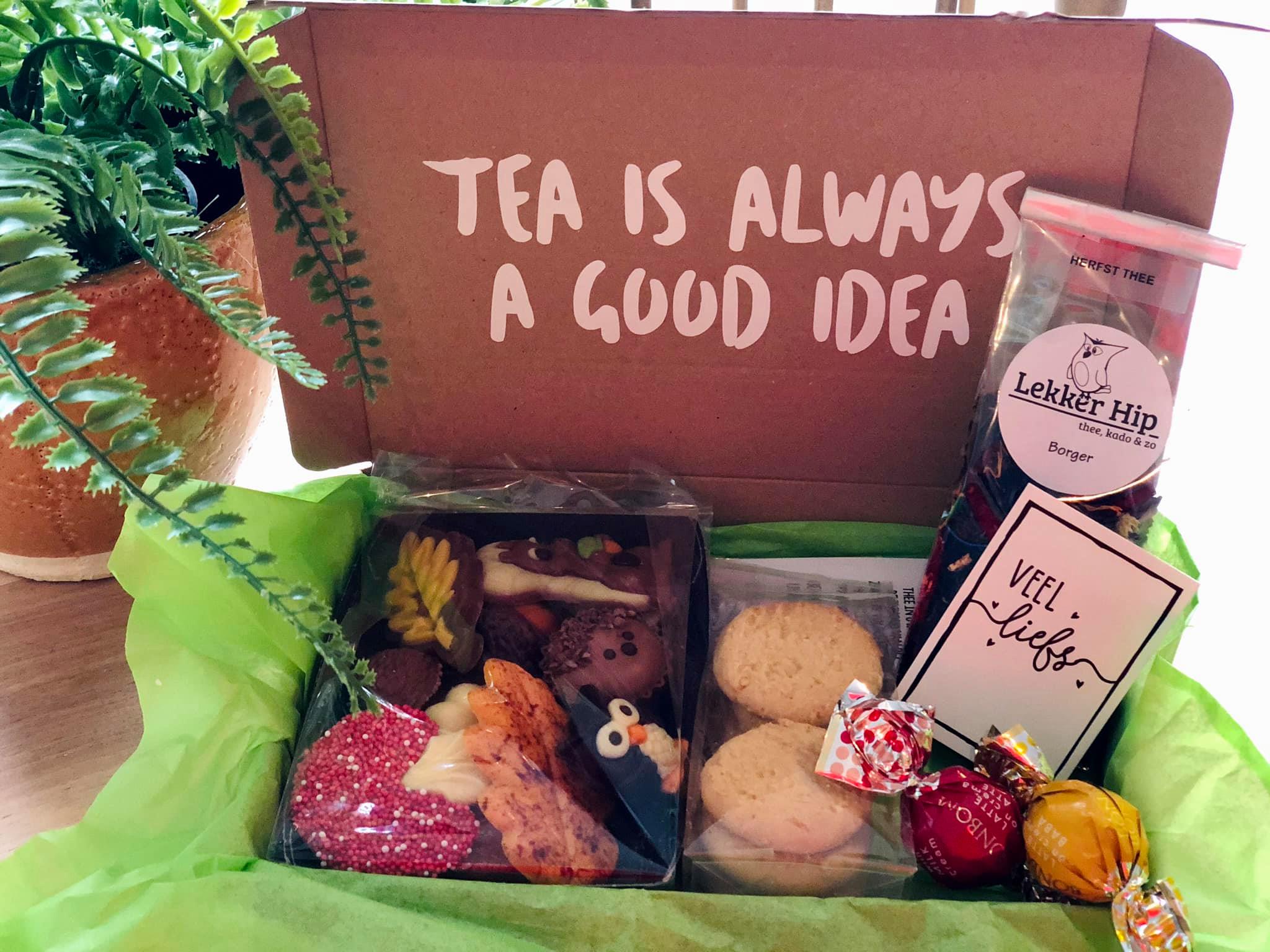 Brievenbus cadeau pakket "Tea is always a good idea" -