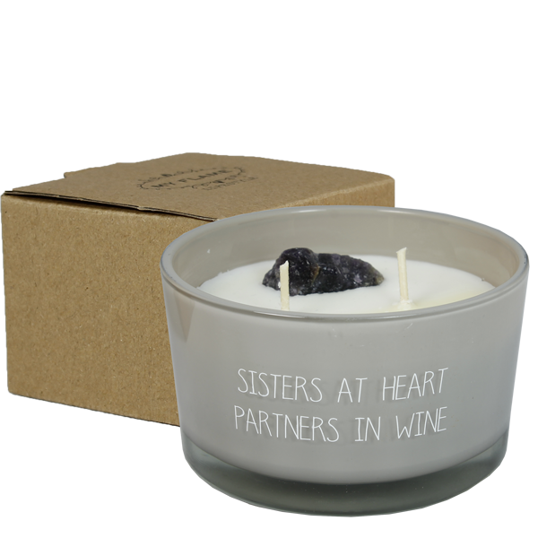 My Flame Edelsteen Kaars "Sisters at heart, partners in wine"