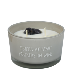 My Flame Edelsteen Kaars "Sisters at heart, partners in wine"