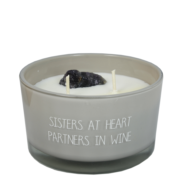 My Flame Edelsteen Kaars "Sisters at heart, partners in wine"