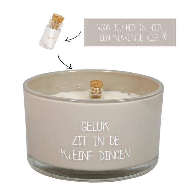 My Flame flessenpost kaars geluk zit in kleine dingen